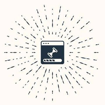 Grey Loading a data window with a progress bar icon isolated on beige background Illustrazione stock