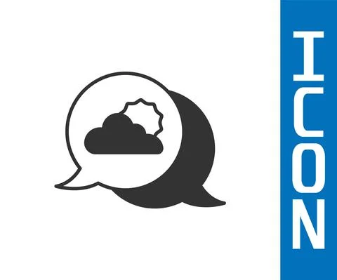 Grey Location cloud icon isolated on white background. Vector イラスト素材