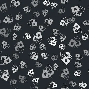 Grey Lock with heart icon isolated seamless pattern on black background. Lo.. Illustrazione stock