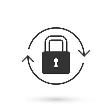 Grey Lock icon isolated on white background. Padlock sign. Security, safety Illustrazione stock