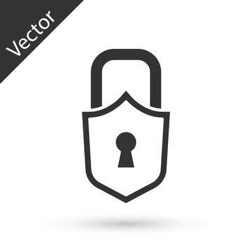 Grey Lock icon isolated on white background. Padlock sign. Security, safety.. Stock Illustration