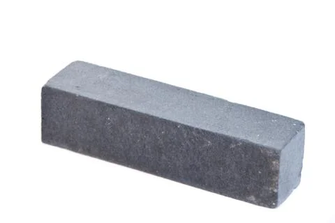Grey long ceramic bricks at the white background, isolated Stock Photos