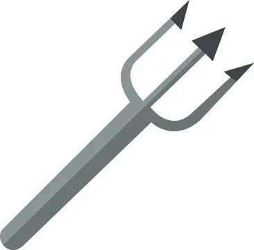 Grey long devil pitchfork weapon tool Ilustração Stock