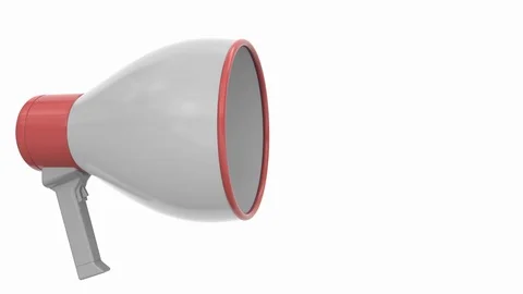 Grey loudspeaker with PROMOTION message on speech bubble. Conceptual 3D Stock Footage 117989203