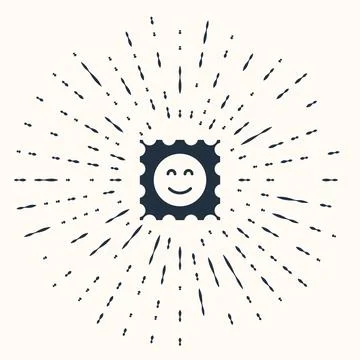 Grey LSD acid mark icon isolated on beige background. Acid narcotic. Postma.. Stock Illustration