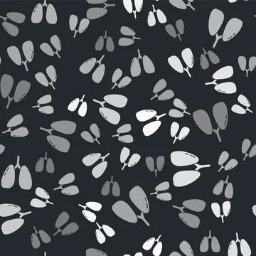Grey Lungs icon isolated seamless pattern on black background.  Vector. Stock Illustration