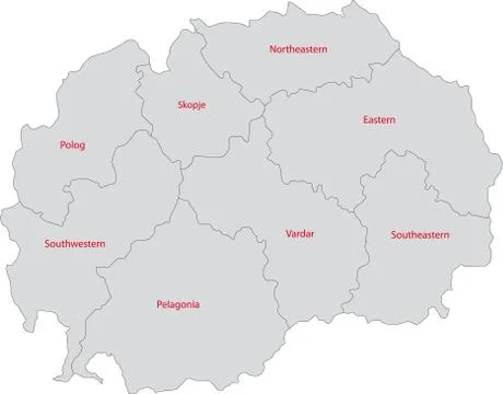 Grey Macedonia map Stock Illustration