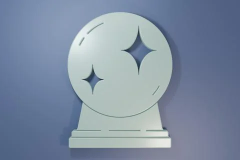 Grey Magic ball icon isolated on purple-blue background. Crystal ball. Mini.. Stock Illustration