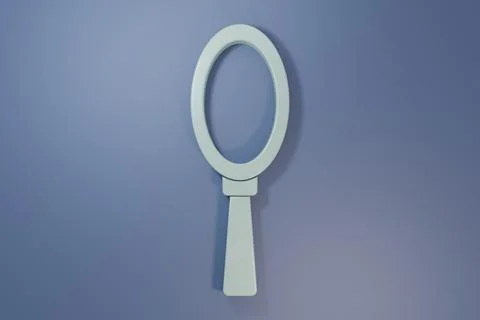 Grey Magic hand mirror icon isolated on purple-blue background. Minimalism .. Stock Photos