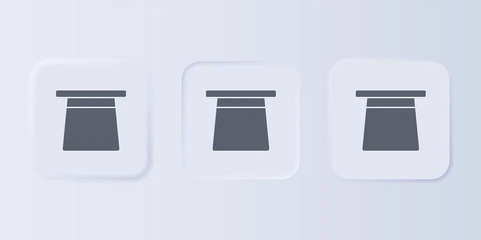 Grey Magic hat icon isolated on grey background. Magic trick. Mystery enter.. イラスト素材