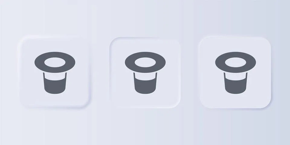 Grey Magic hat icon isolated on grey background. Magic trick. Mystery enter.. Stock Illustration