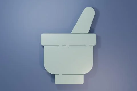 Grey Magic mortar and pestle icon isolated on purple-blue background. Minim.. Stock Illustration