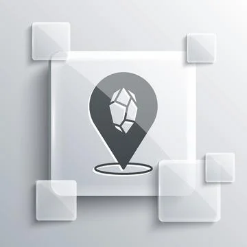 Grey Magic stone icon isolated on grey background. Fantasy crystal. Jewelry g Illustrazione stock