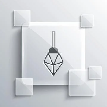 Grey Magic stone icon isolated on grey background. Fantasy crystal. Jewelry g Stock Illustration