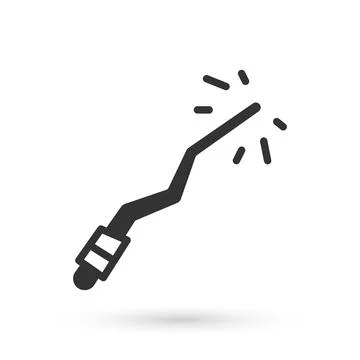 Grey Magic wand icon isolated on white background. Star shape magic accessory Stock Illustration