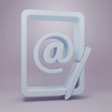 Grey Mail and e-mail icon isolated on purple background. Envelope symbol e-.. Stock Illustration