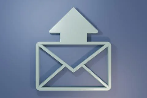 Grey Mail and e-mail icon isolated on purple-blue background. Envelope symb.. Stock Photos