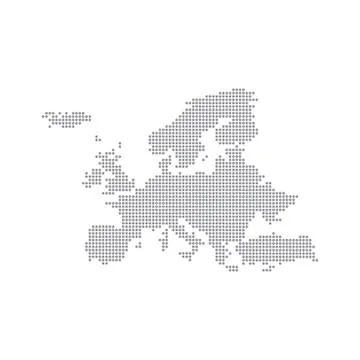 Grey Map Europe In The Dot. Vector illustration Stock Illustration