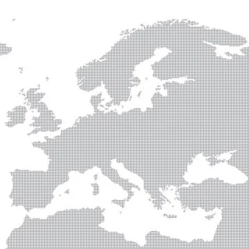 Grey map of Europe in the dot. Vector illustration 스톡 일러스트