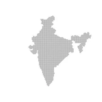 Grey Map India In The Dot . Vector illustration Illustrazione stock