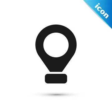 Grey Map pin icon isolated on white background. Navigation, pointer, location Stock Illustration