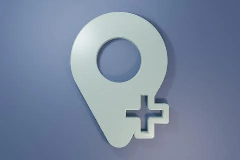 Grey Map pin icon isolated on purple-blue background. Navigation, pointer, lo Stock Photos