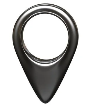 Grey map pointer 3d pin. Location symbol isolated on white background. Web Stock Illustration