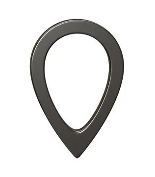 Grey map pointer 3d pin. Location symbol isolated on white background. Web Illustrazione stock