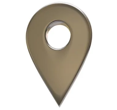 Grey map pointer 3d pin. Location symbol isolated on white background. Web Stock Illustration
