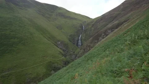 Grey Mare's Tail Waterfall, Moffat Video stock 164053403