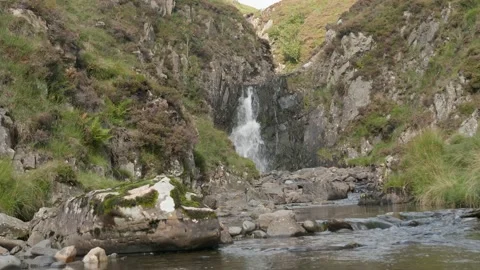 Grey Mare's Tail Waterfall, Moffat Video stock 164053441