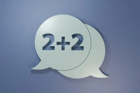 Grey Math system of equation solution on speech bubble icon isolated on pur.. Stock Photos