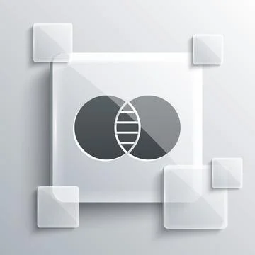 Grey Mathematics sets A and B icon isolated on grey background. Symmetric Stock Illustration