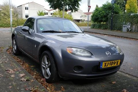 A grey Mazda MX5  Stock Photos