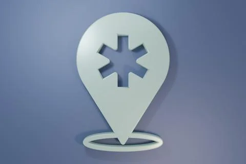 Grey Medical map pointer with cross hospital icon isolated on purple-blue b.. 스톡 일러스트