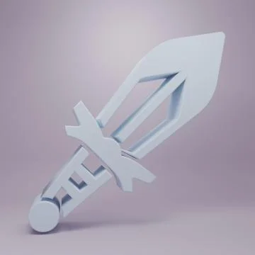 Grey Medieval sword icon isolated on purple background. Medieval weapon. Mi.. Stock Illustration