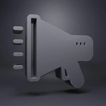 Grey Megaphone icon isolated on grey background. Speaker sign. Minimalism c.. Stock Illustration
