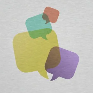 Grey melange background with abstract speech bubbles Stock Illustration