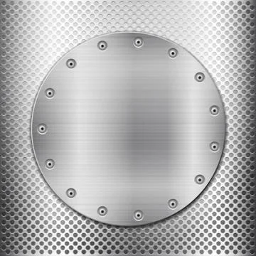 Grey metal grid and circle plate Stock Illustration