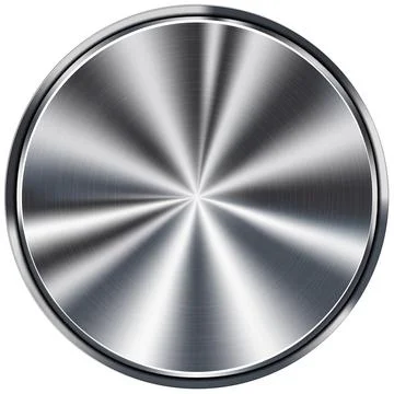 Grey Metallic Circular Button Stock Illustration
