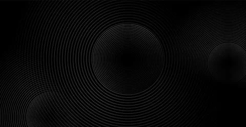 Grey metallic lines circles abstract futuristic tech background Illustrazione stock