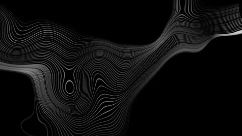 Grey metallic liquid linear waves abstract futuristic tech motion background Stock Footage 337170989