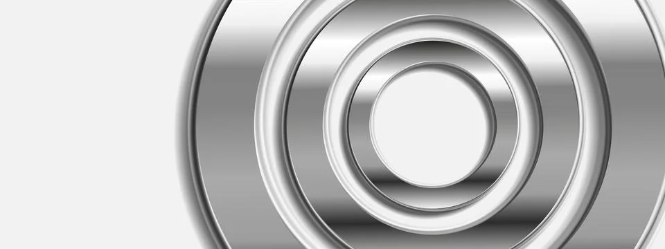 Grey metallic technology geometric circles abstract background イラスト素材