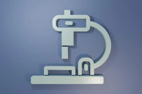 Grey Microscope icon isolated on purple-blue background. Chemistry, pharmac.. Stock Illustration