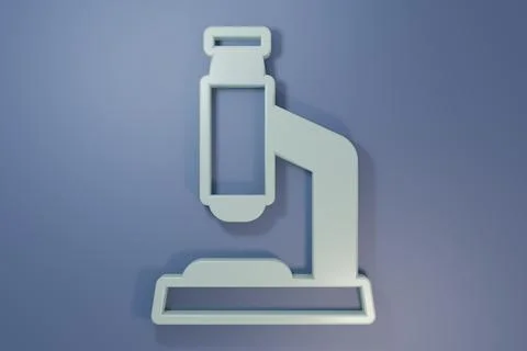 Grey Microscope icon isolated on purple-blue background. Chemistry, pharmac.. Stock Photos