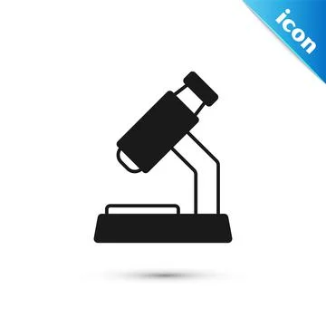 Grey Microscope icon isolated on white background. Chemistry, pharmaceutical イラスト素材