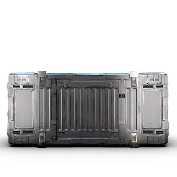 Grey military sci fi rectangle box Stock Illustration