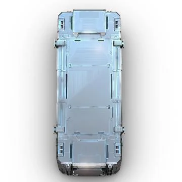 Grey military sci fi rectangle box Stock Illustration