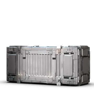 Grey military sci fi rectangle box Illustrazione stock