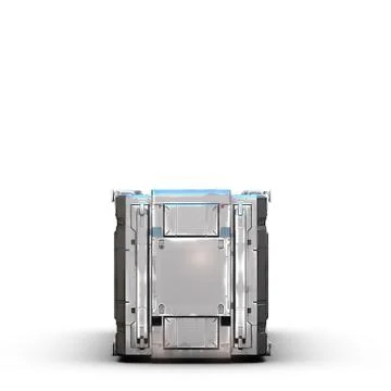 Grey military sci fi rectangle box Illustrazione stock